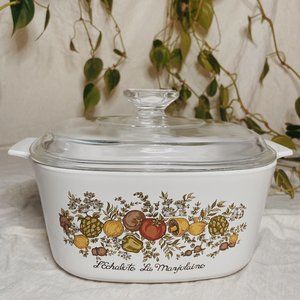 Corning Ware Spice of Life Casserole Dish with Glass Lid– Pyrex, Cottagecore,